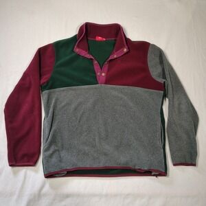 Supreme Fleece Pullover Size Medium Multicolor Colorblock Polyester Snap Button